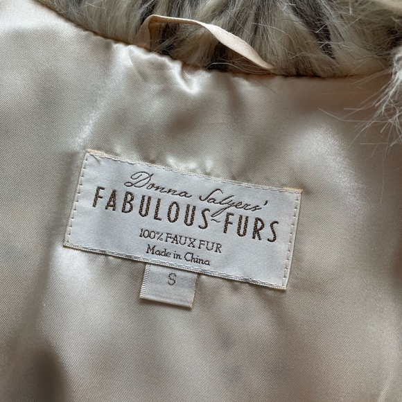 Fabulous Furs Faux Fur Vest in Cream and Gray - Picture 7 of 8
